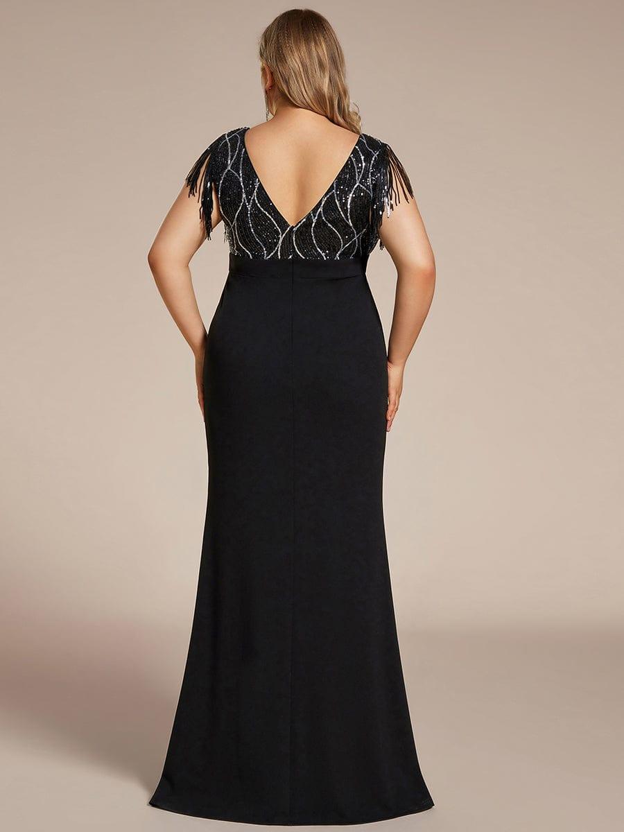 Feminine Sleeveless Mermaid Sequin Mother of the Bride Dress with Slit