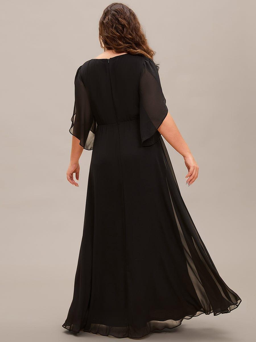 Vintage Plus Size A-Line Chiffon Mother of the Bride Dress with Half Sleeves