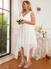 Lovely Plus Size V-Neck Prom Lace Dress for Women with Sash