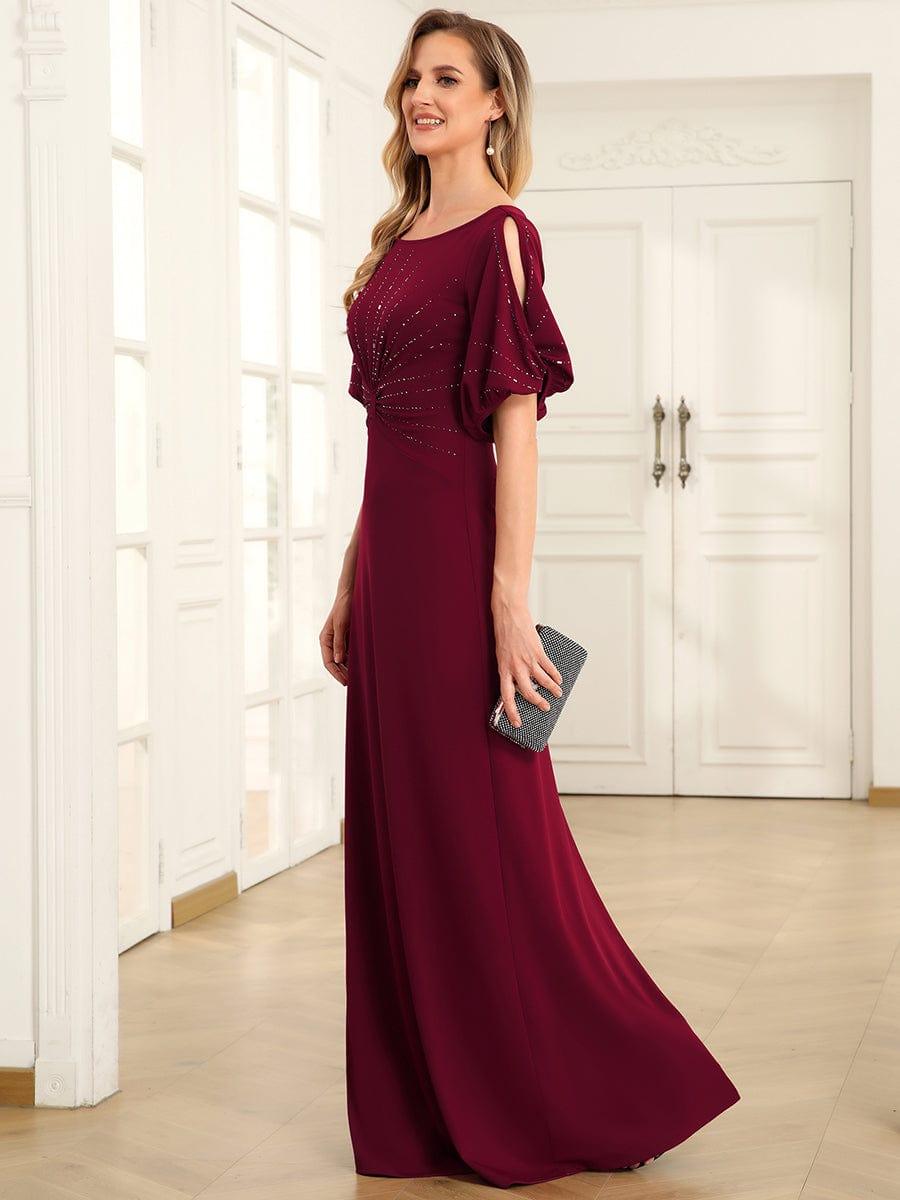 Dreamy Sheath Floor-Length Wedding Guest Dress with Sleeves