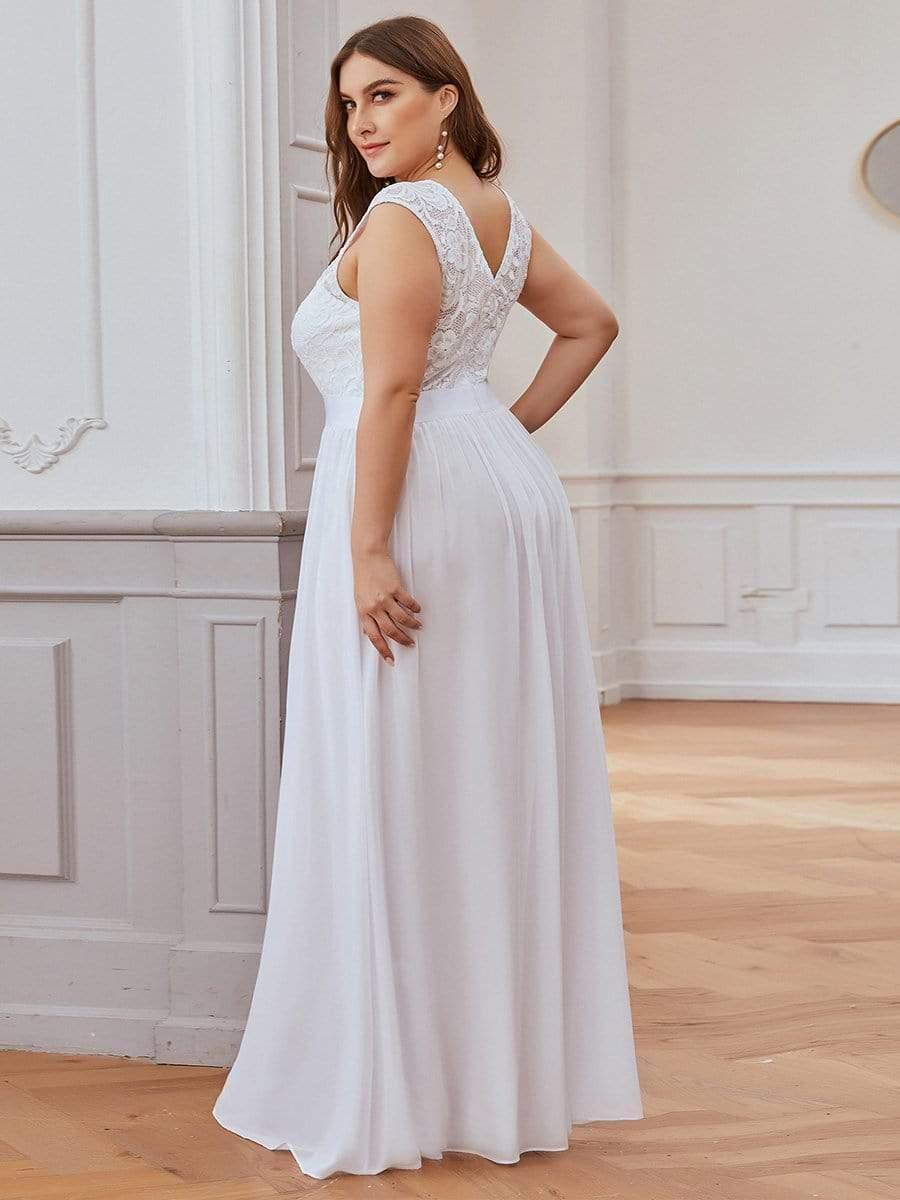 Classic Sleeveless A-Line Lace Bodice Bridesmaid Dress with Open Back