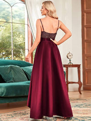 Classic V-Neck Hi-Lo A-Line Cruise Journey Dress