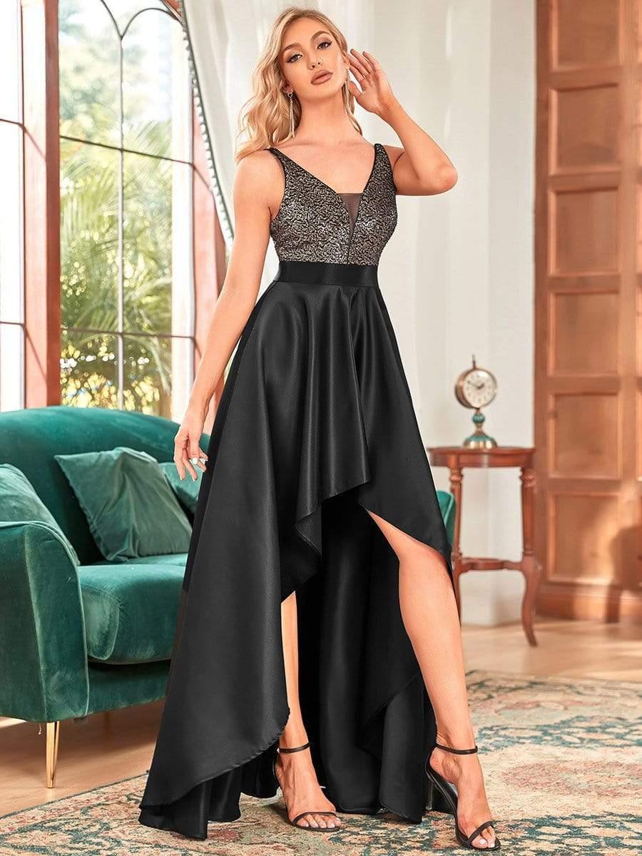 Classic V-Neck Hi-Lo A-Line Cruise Journey Dress