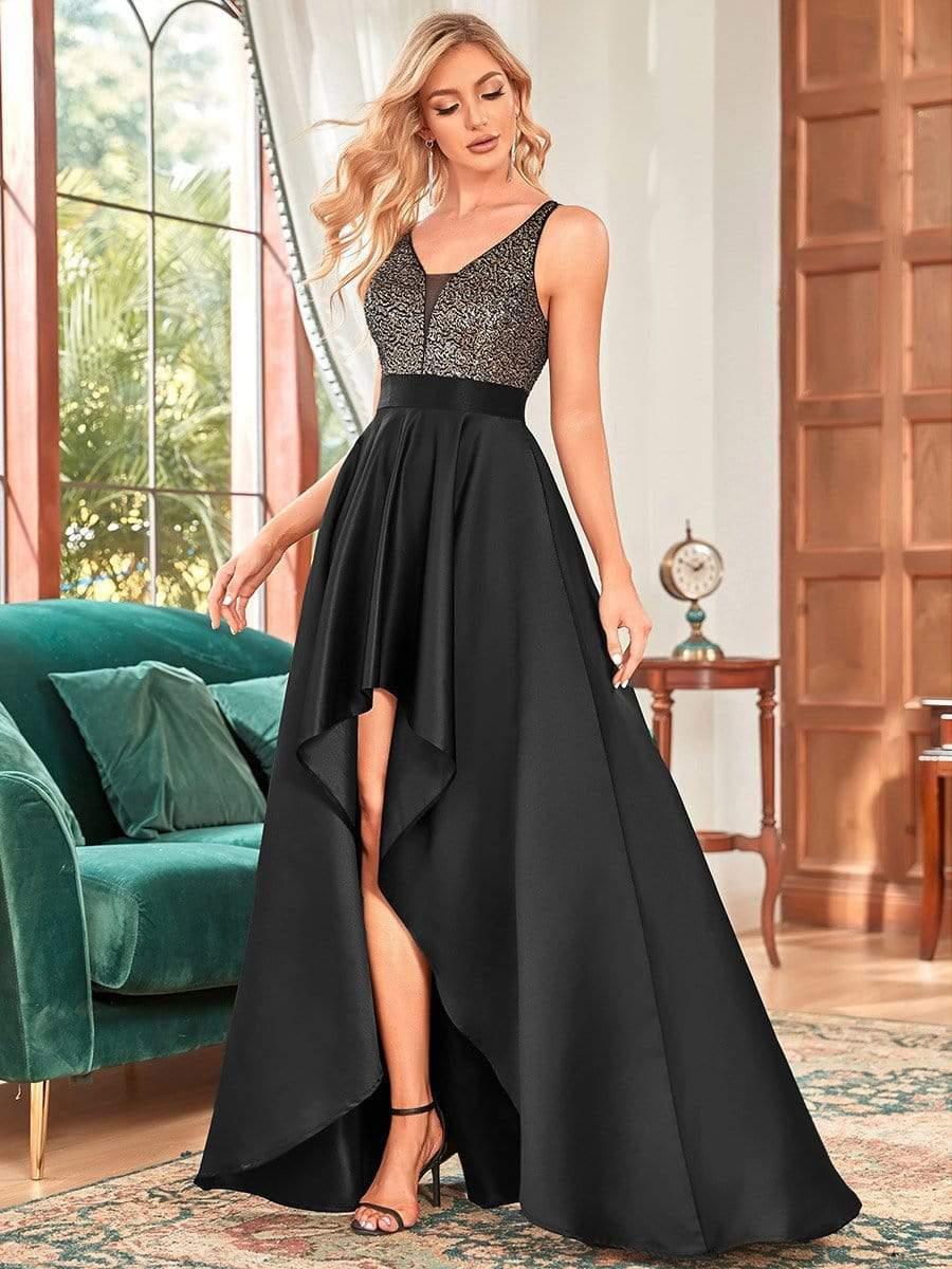 Classic V-Neck Hi-Lo A-Line Cruise Journey Dress