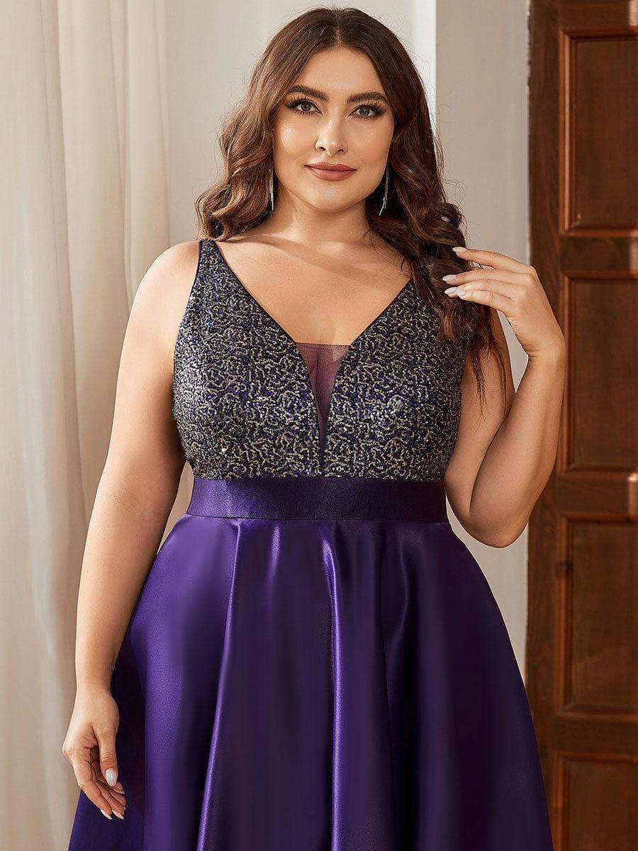 Classic V-Neck Hi-Lo A-Line Cruise Journey Dress