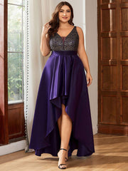 Classic V-Neck Hi-Lo A-Line Cruise Journey Dress