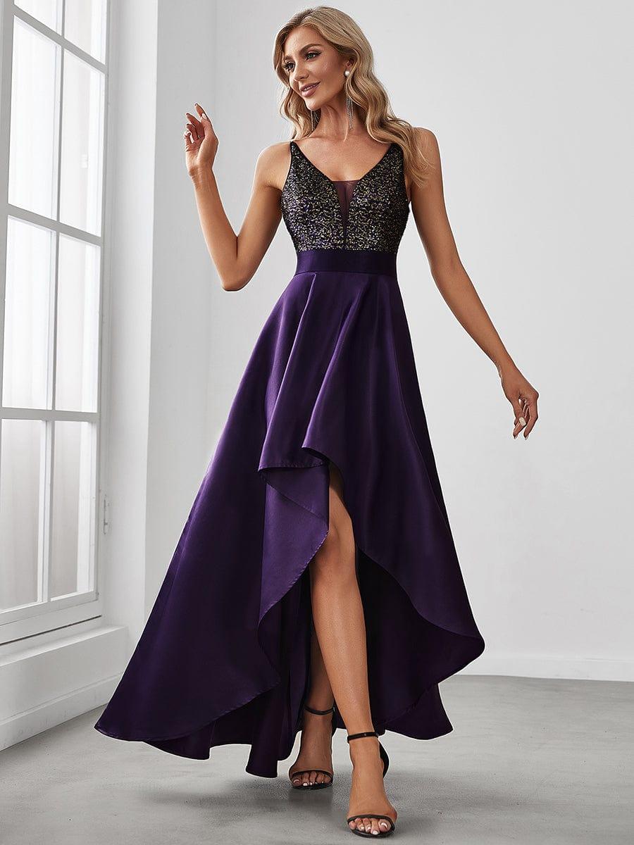 Classic V-Neck Hi-Lo A-Line Cruise Journey Dress