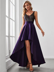 Classic V-Neck Hi-Lo A-Line Cruise Journey Dress