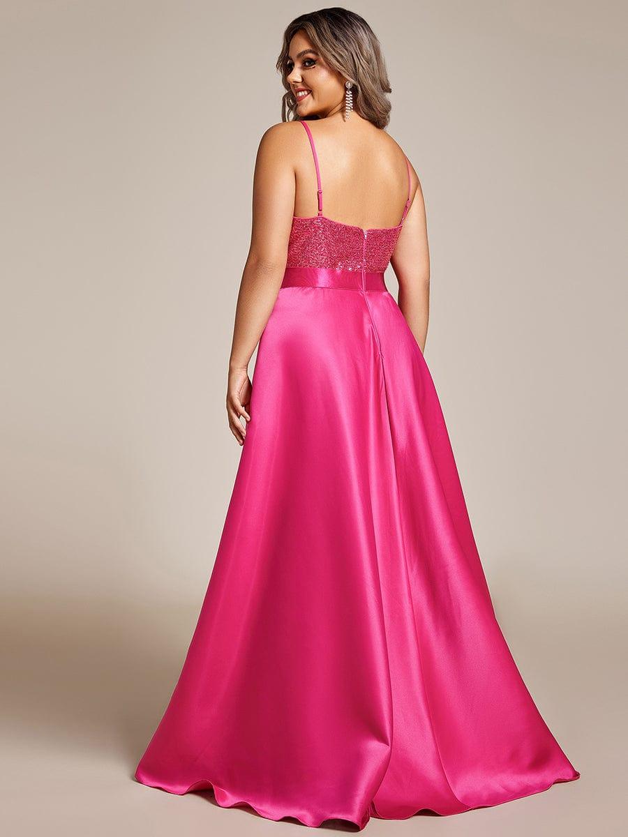 Deluxe Hi-Lo Sleeveless Sequin Plus Size Dresses