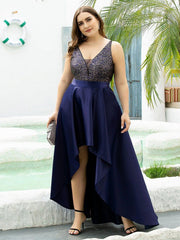 Classic V-Neck Hi-Lo A-Line Cruise Journey Dress