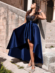 Classic V-Neck Hi-Lo A-Line Cruise Journey Dress