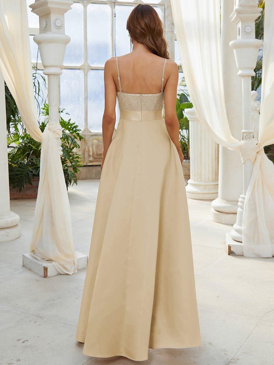 Classic V-Neck Hi-Lo A-Line Cruise Journey Dress