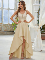 Classic V-Neck Hi-Lo A-Line Cruise Journey Dress