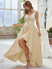 Classic V-Neck Hi-Lo A-Line Cruise Journey Dress