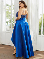 Deluxe Hi-Lo Sleeveless Sequin Plus Size Dresses