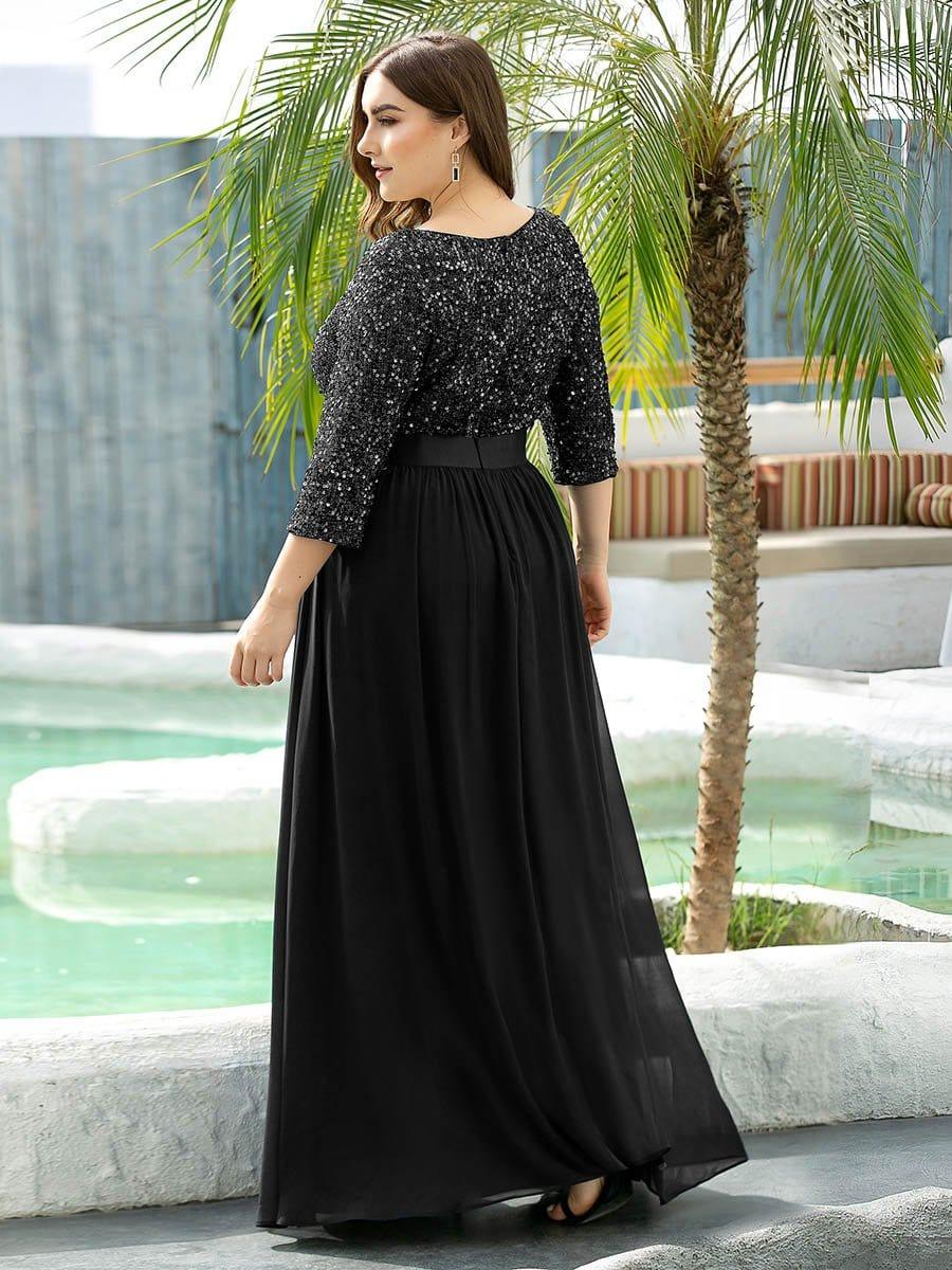 Sophisticated Plus Size Chiffon Floor-Length Mother of the Bride Dress