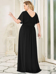 Stunning Plus Size Empire A-Line Chiffon Formal Maxi Evening Dress