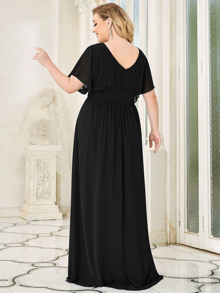 Stunning Plus Size Empire A-Line Chiffon Formal Maxi Evening Dress