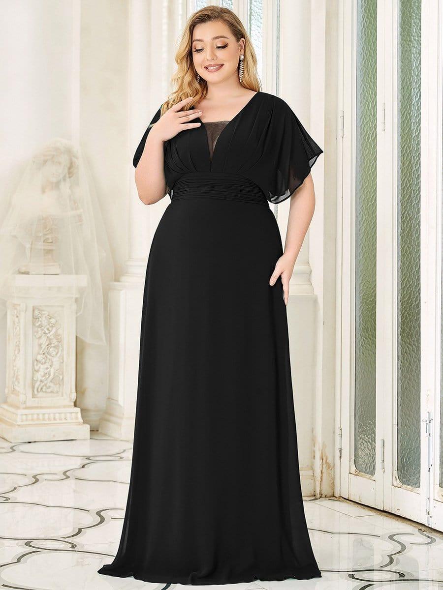 Stunning Plus Size Empire A-Line Chiffon Formal Maxi Evening Dress