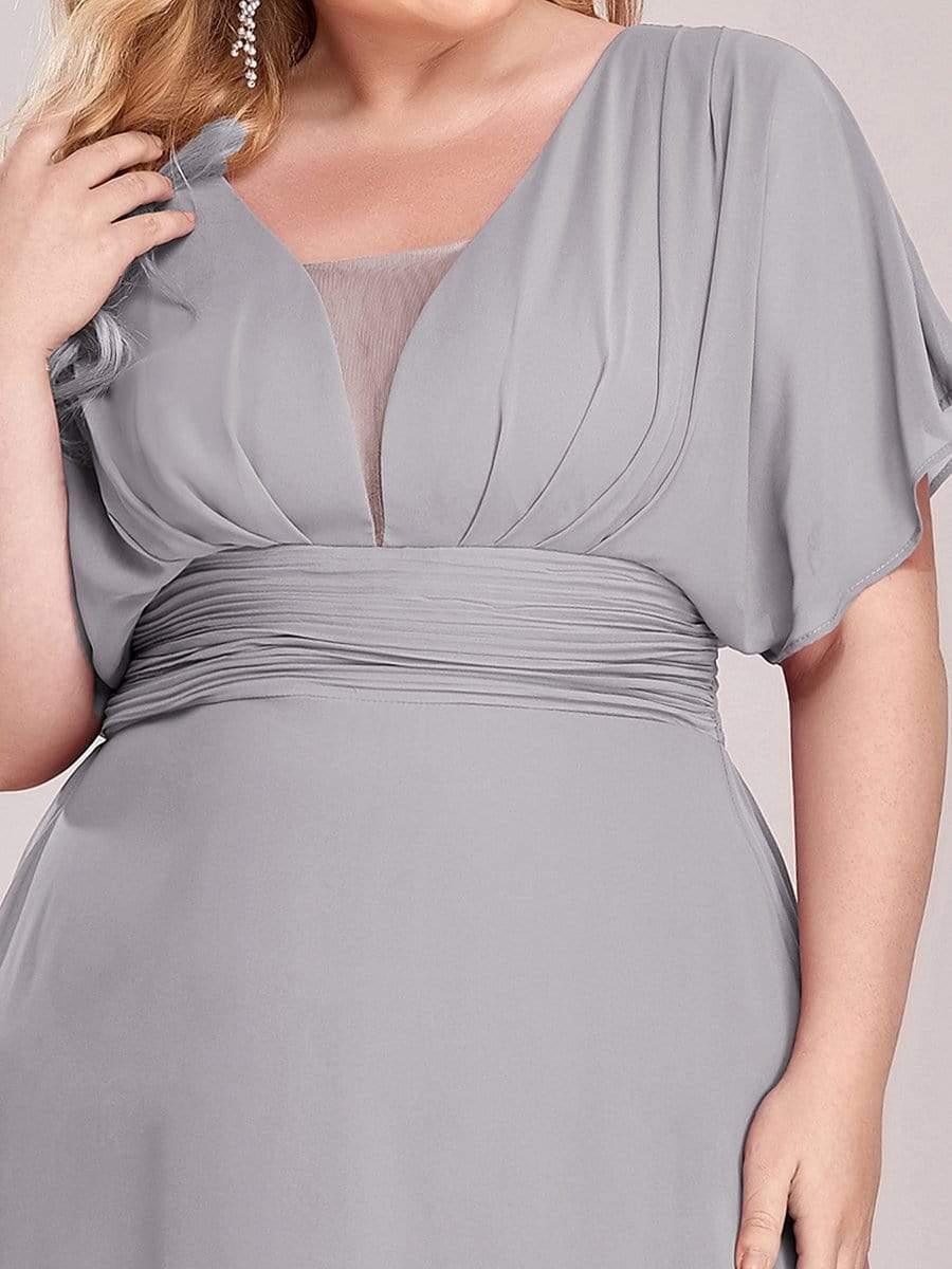 Stunning Plus Size Empire A-Line Chiffon Formal Maxi Evening Dress