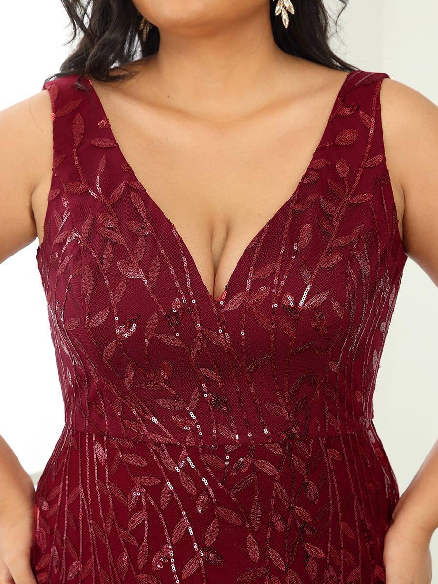 Graceful Plus Size Maxi Mermaid Sequin Formal Dresses & Gowns with Open Back