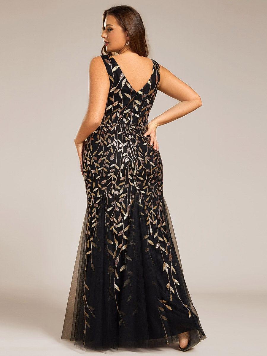 Graceful Plus Size Maxi Mermaid Sequin Formal Dresses & Gowns with Open Back