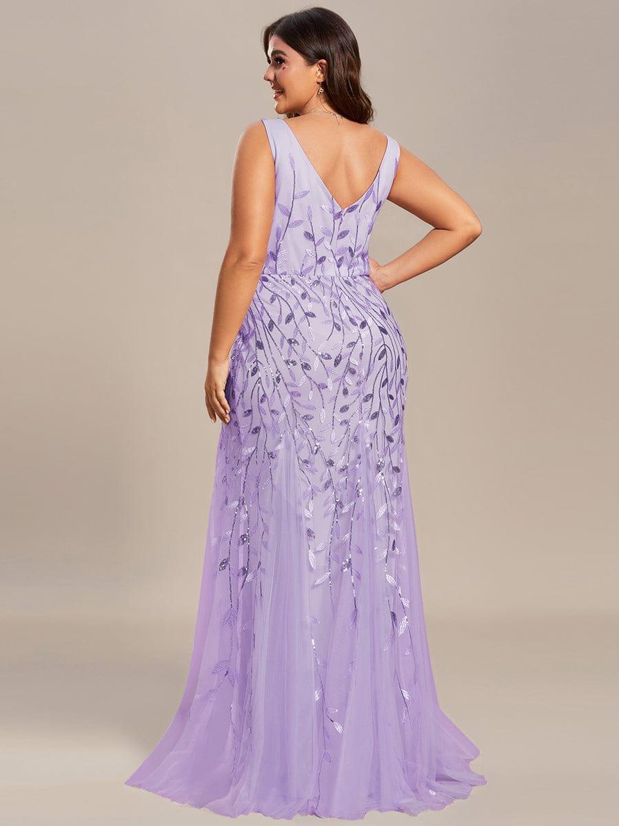 Graceful Plus Size Maxi Mermaid Sequin Formal Dresses & Gowns with Open Back