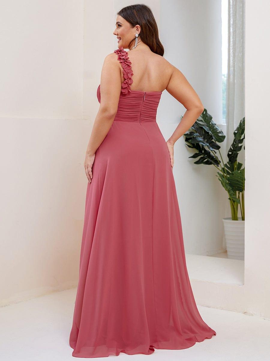 Glamorous Sweethart Pleated One-Shoulder Chiffon Bridesmaid Dress