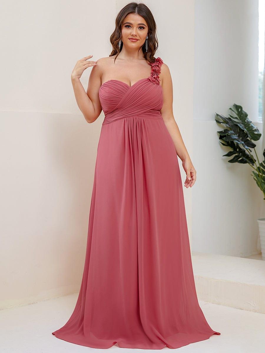 Glamorous Sweethart Pleated One-Shoulder Chiffon Bridesmaid Dress