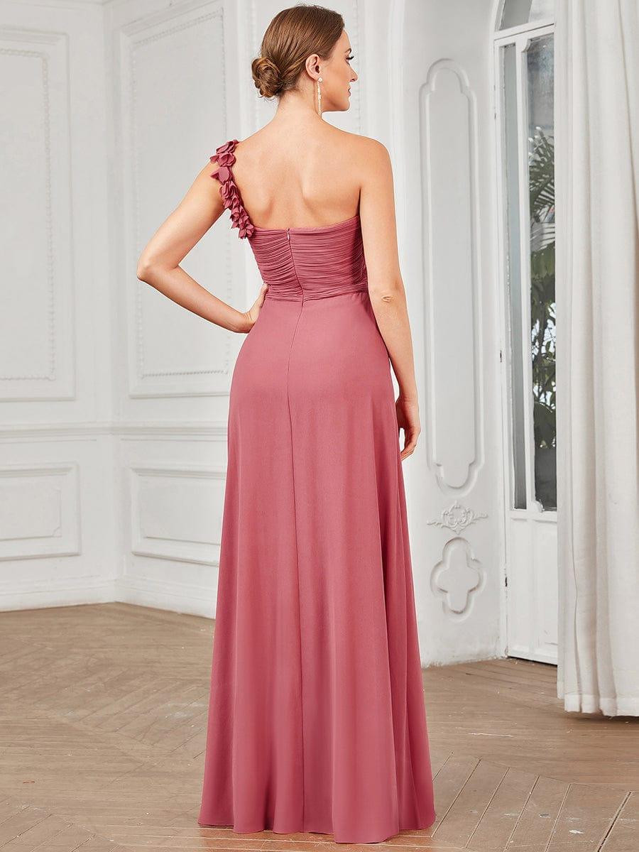 Glamorous Sweethart Pleated One-Shoulder Chiffon Bridesmaid Dress