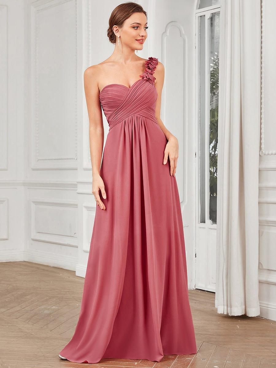 Glamorous Sweethart Pleated One-Shoulder Chiffon Bridesmaid Dress
