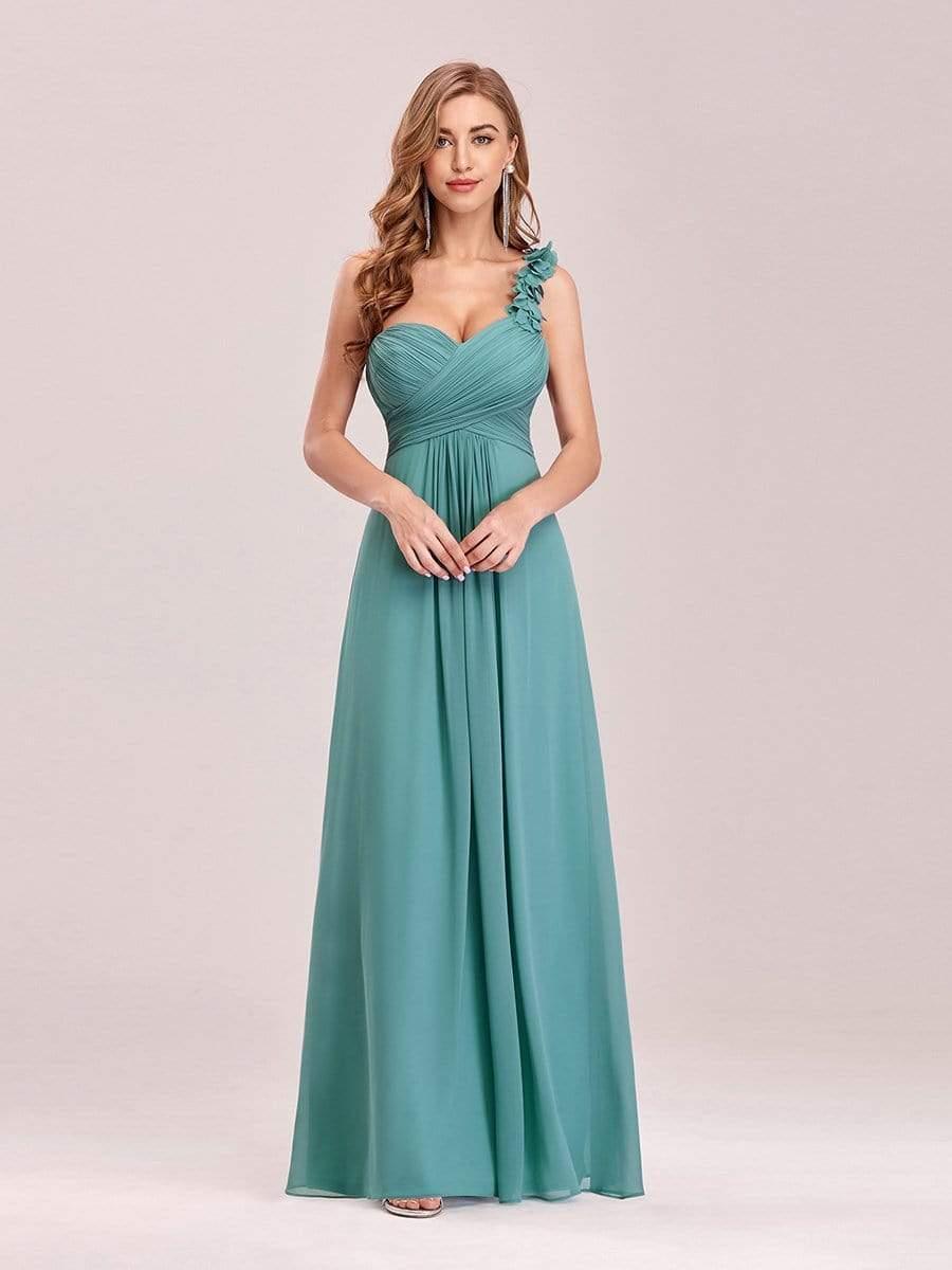 Lovely Chiffon One-Shoulder Maxi A-Line Bridesmaid Dresses
