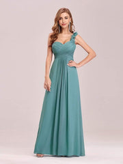 Lovely Chiffon One-Shoulder Maxi A-Line Bridesmaid Dresses