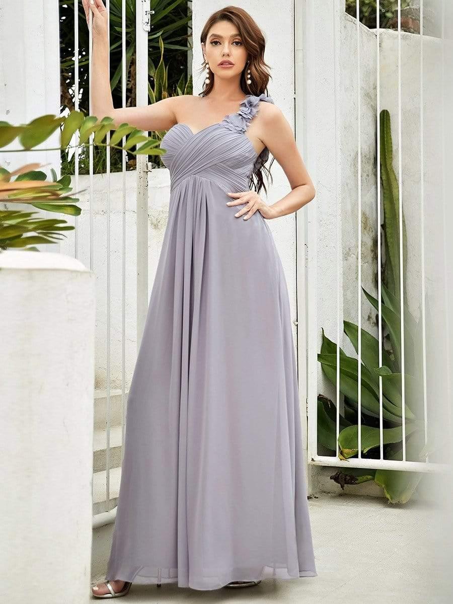 Lovely Chiffon One-Shoulder Maxi A-Line Bridesmaid Dresses