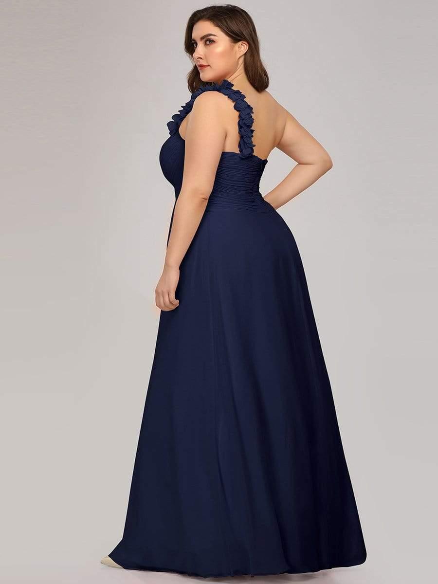 Glamorous Sweethart Pleated One-Shoulder Chiffon Bridesmaid Dress