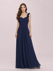 Glamorous Sweethart Pleated One-Shoulder Chiffon Bridesmaid Dress