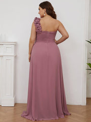 Lovely Chiffon One-Shoulder Maxi A-Line Bridesmaid Dresses