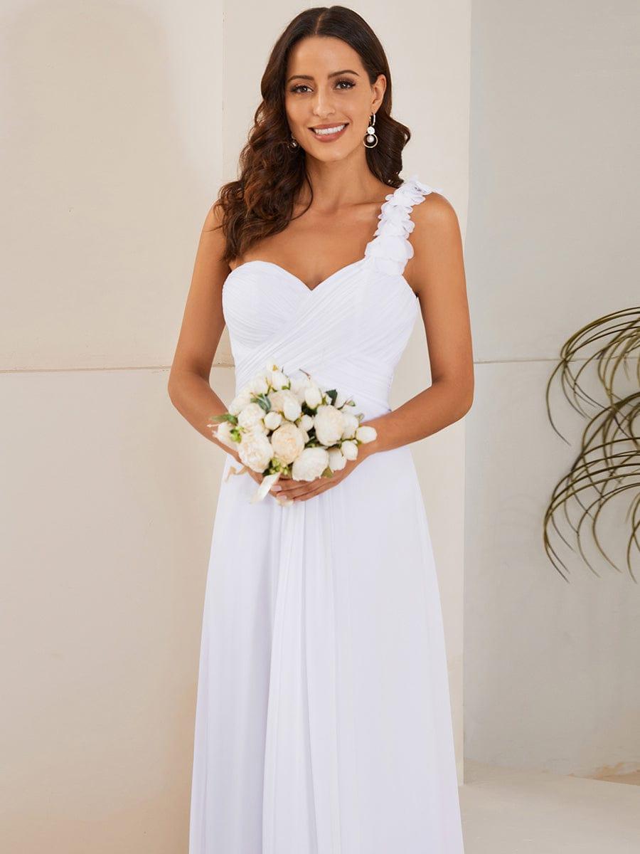 Glamorous Sweethart Pleated One-Shoulder Chiffon Bridesmaid Dress