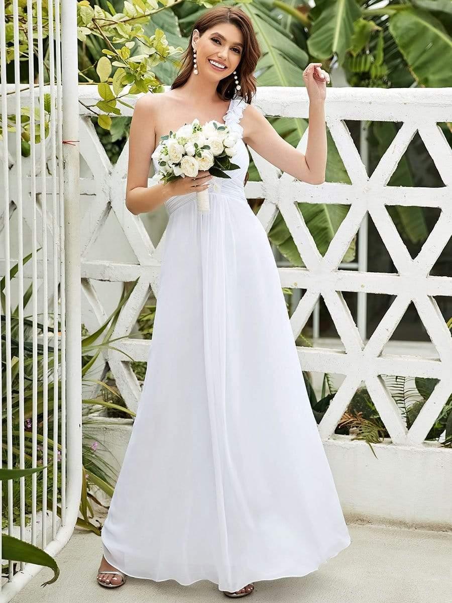 Lovely Chiffon One-Shoulder Maxi A-Line Bridesmaid Dresses
