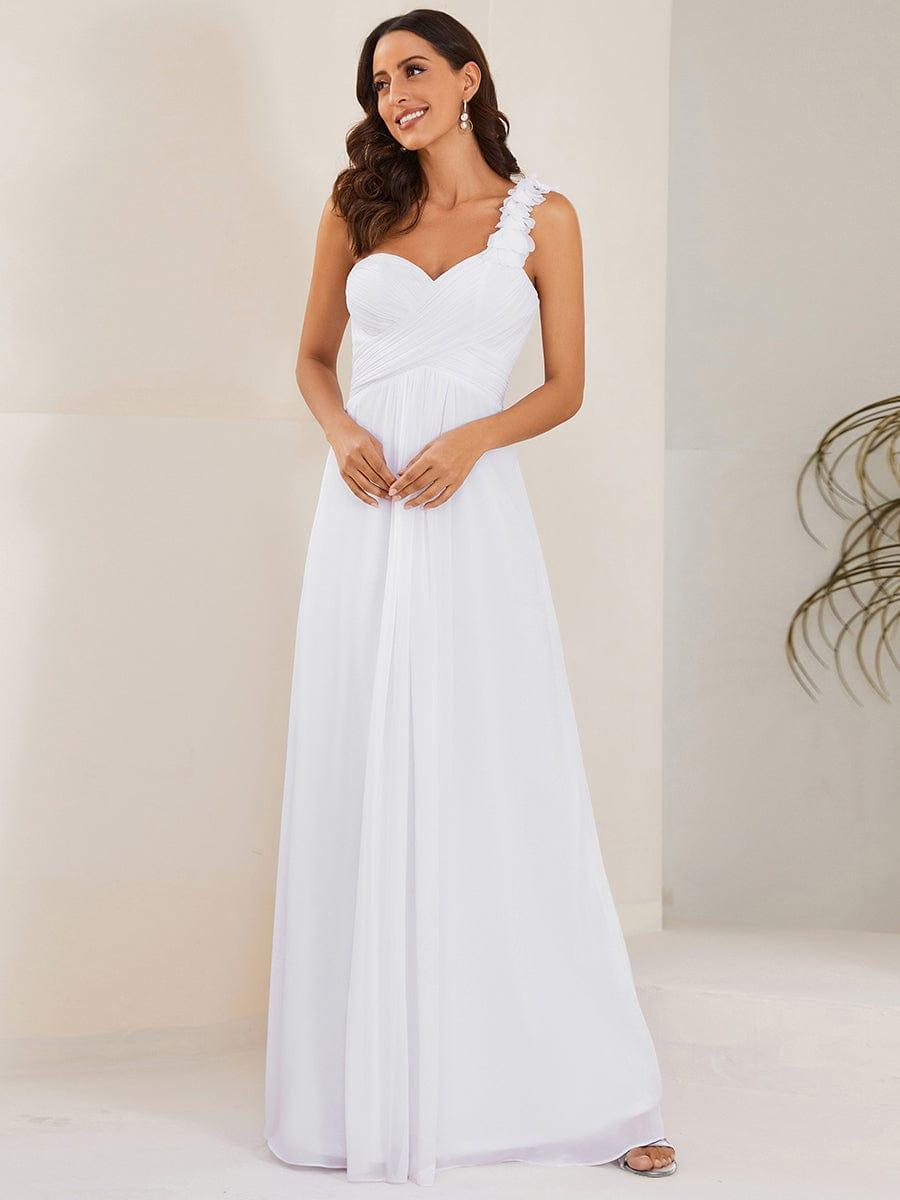 Glamorous Sweethart Pleated One-Shoulder Chiffon Bridesmaid Dress