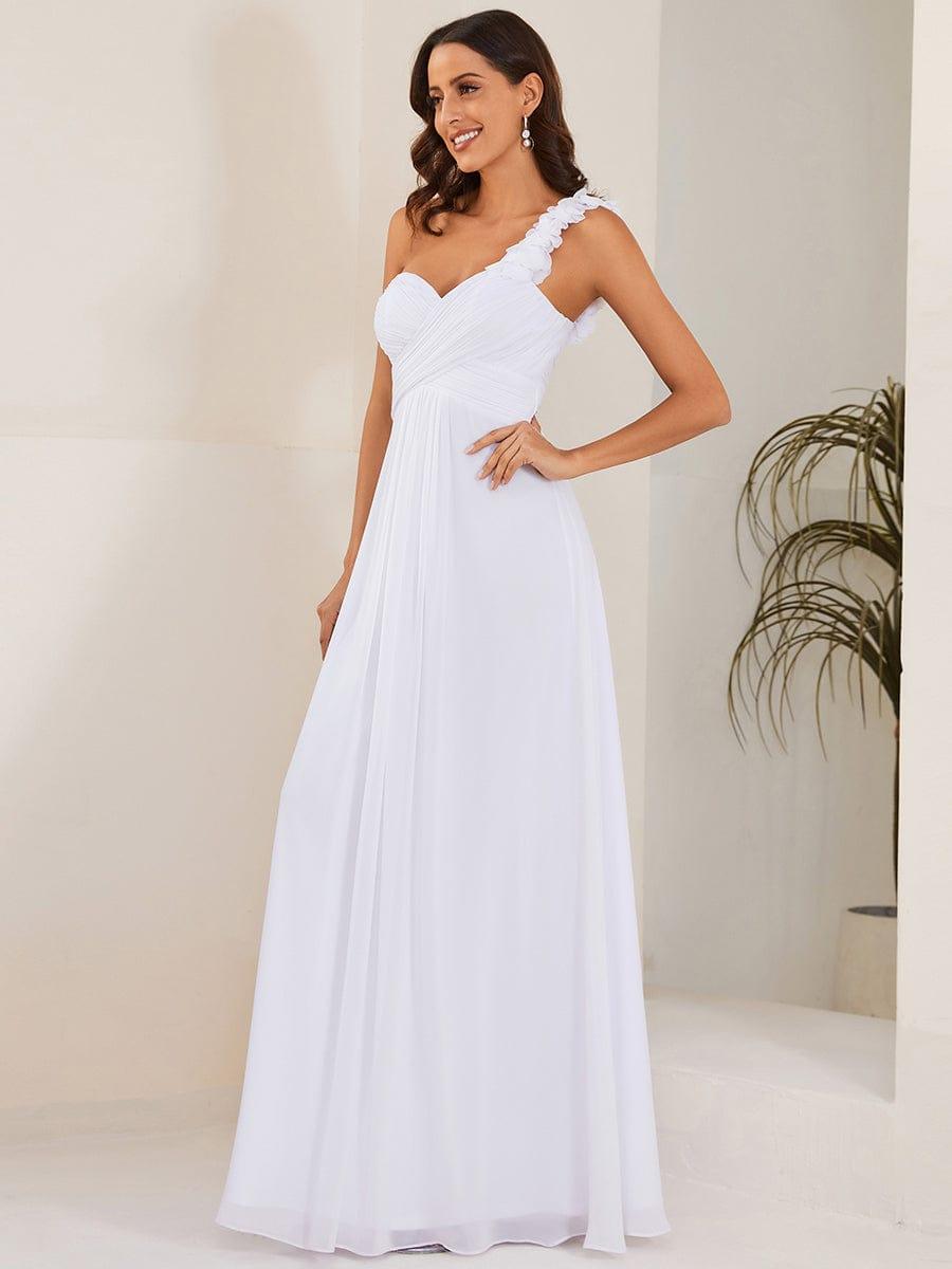 Glamorous Sweethart Pleated One-Shoulder Chiffon Bridesmaid Dress