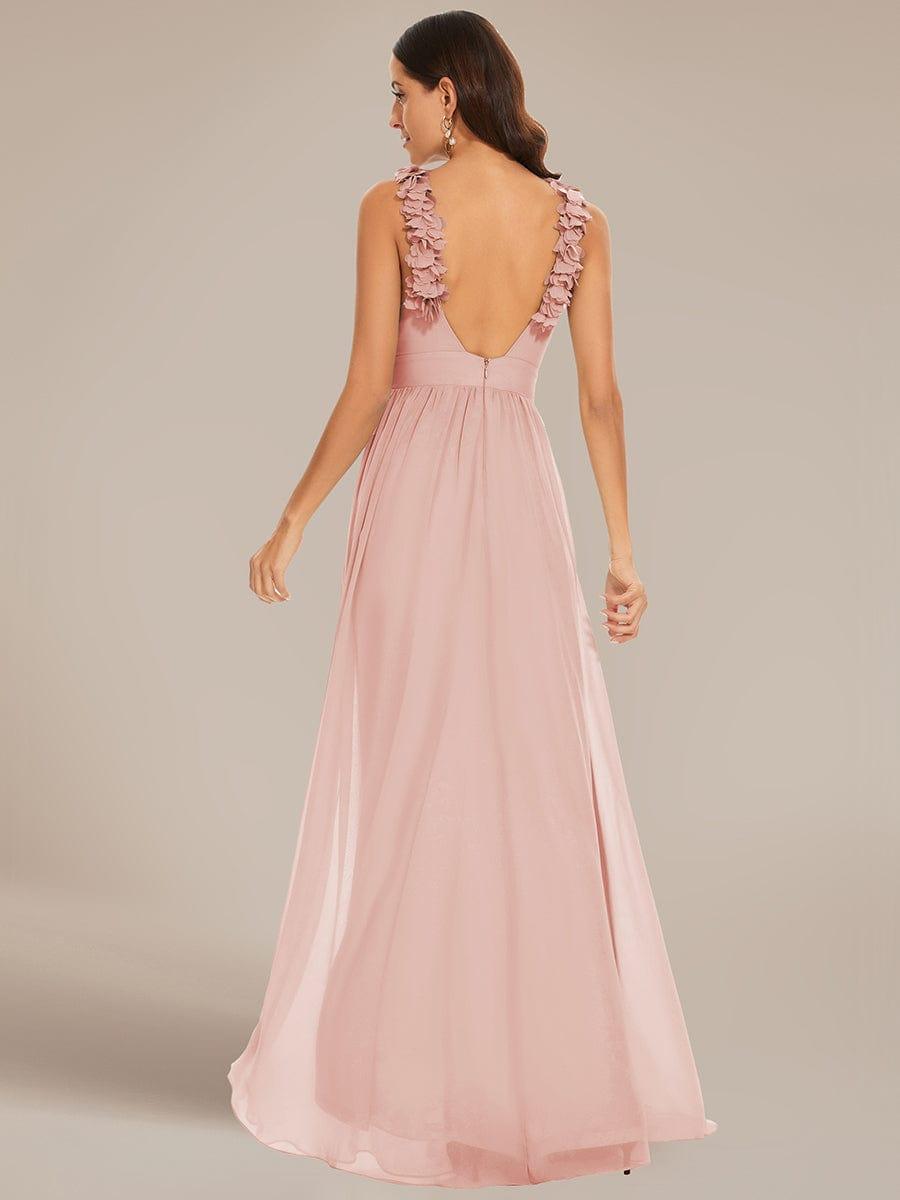 Gorgeous Sleeveless Pleated Chiffon Bridesmaid Dress with Appliques