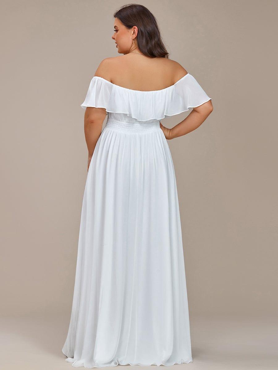 Dazzling Plus Size Hi-Lo Chiffon Off-The-Shoulder Bridesmaid Dress