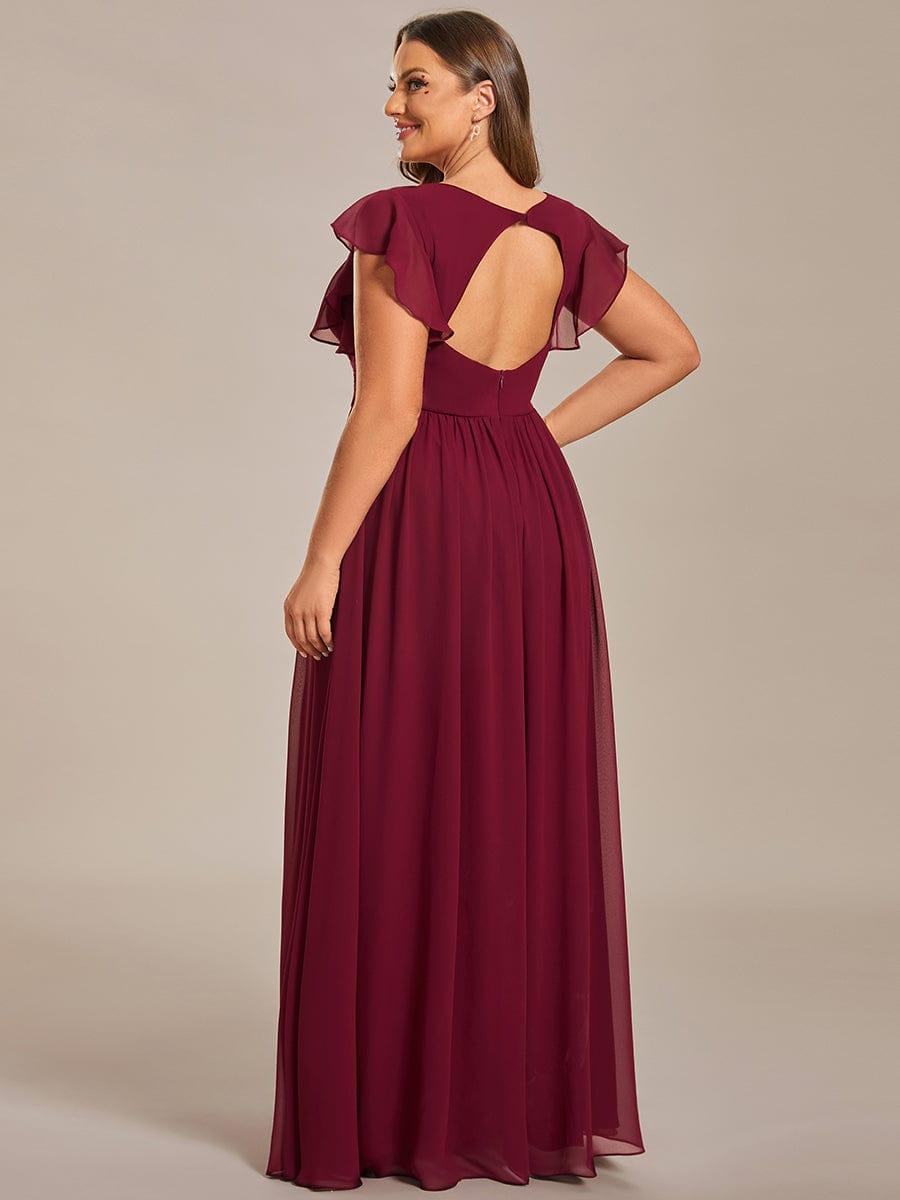 Lovely Plus Size Chiffon A-Line Backless Bridesmaid Dress