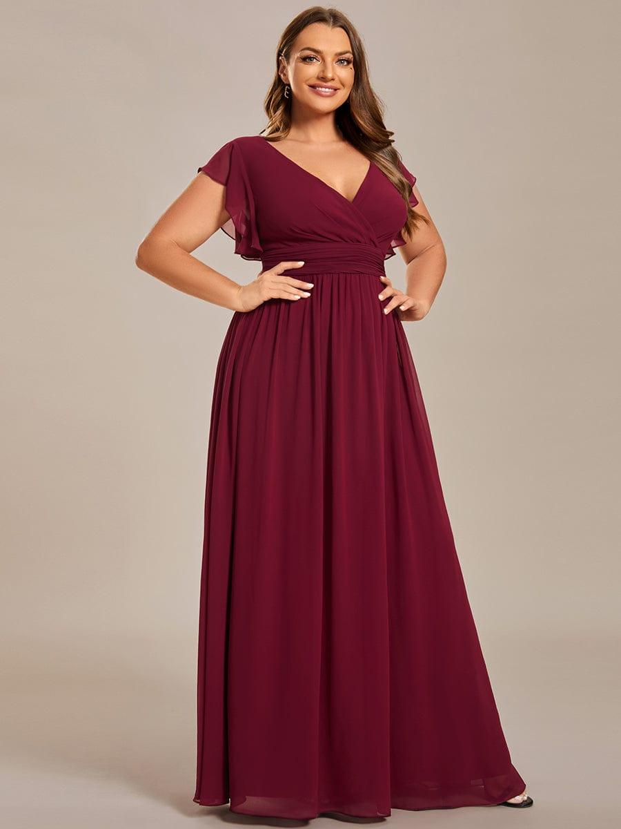 Lovely Plus Size Chiffon A-Line Backless Bridesmaid Dress