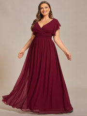 Lovely Plus Size Chiffon A-Line Backless Bridesmaid Dress