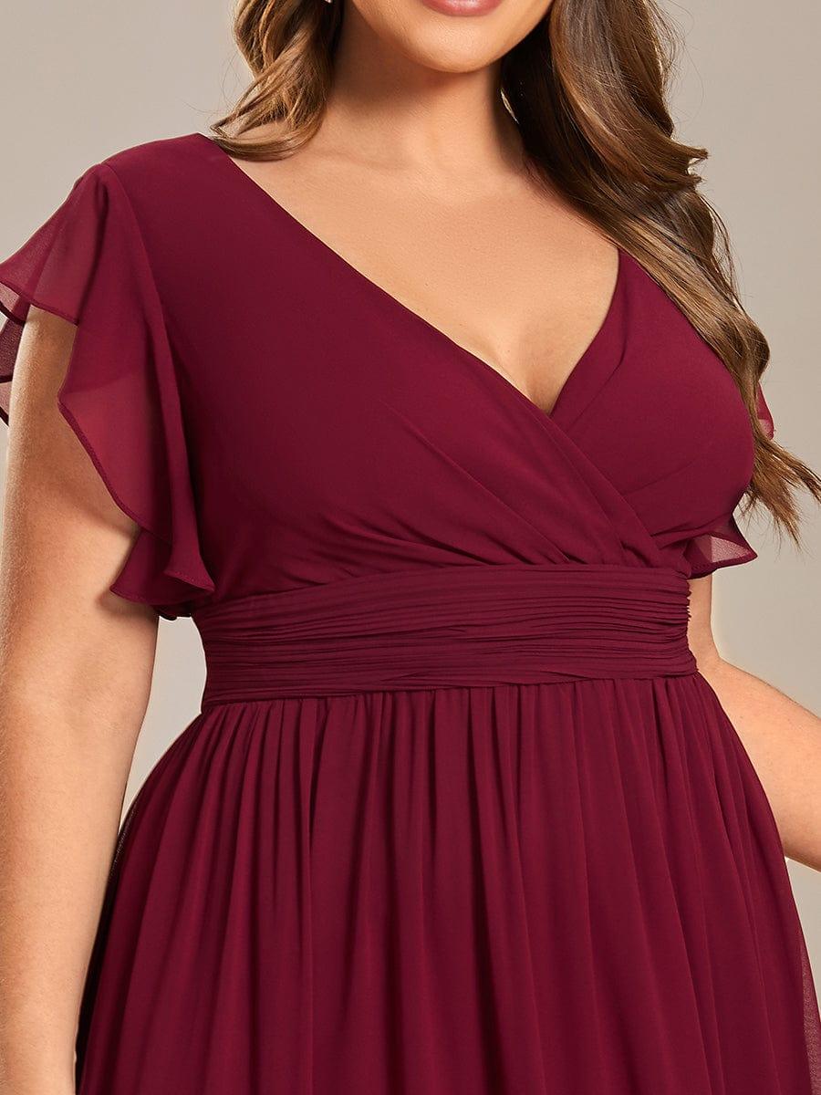 Lovely Plus Size Chiffon A-Line Backless Bridesmaid Dress