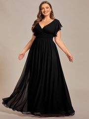 Lovely Plus Size Chiffon A-Line Backless Bridesmaid Dress