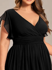 Lovely Plus Size Chiffon A-Line Backless Bridesmaid Dress
