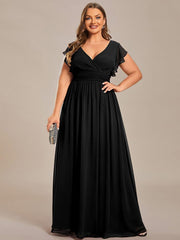 Lovely Plus Size Chiffon A-Line Backless Bridesmaid Dress